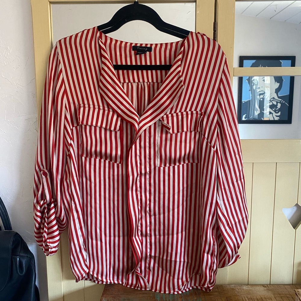 Vintage pinstripe silky long sleeve.